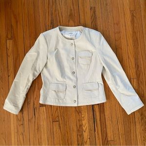 Cream genuine Leather jacket.  Size 6